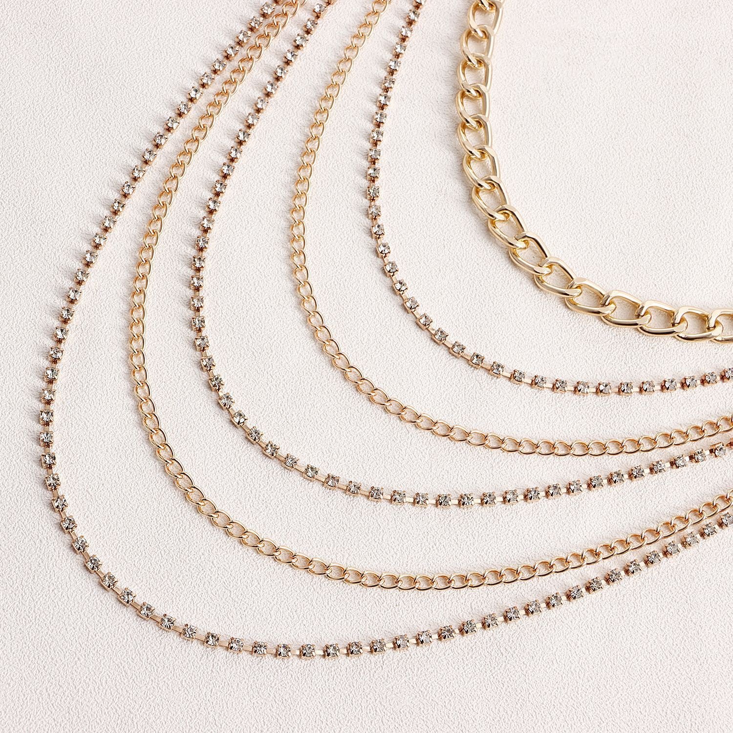 Fashion Multi-layer Body Alloy Chain Gold Silver Plated Adjustable Waist Belt For Women