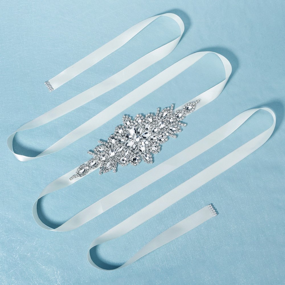 Silver Luxury Waist Chain Rhinestone Jewelry Accessories Chain Waist Belt for Brides dress