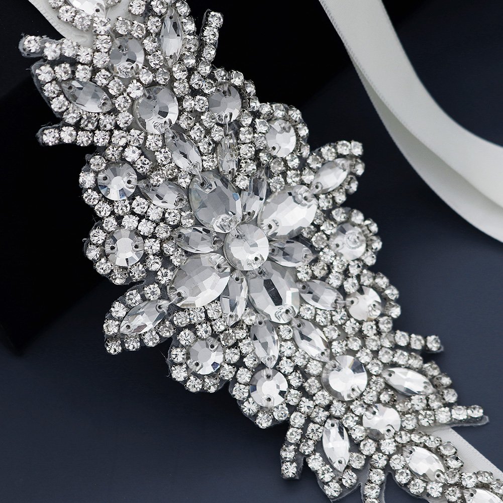 Silver Luxury Waist Chain Rhinestone Jewelry Accessories Chain Waist Belt for Brides dress