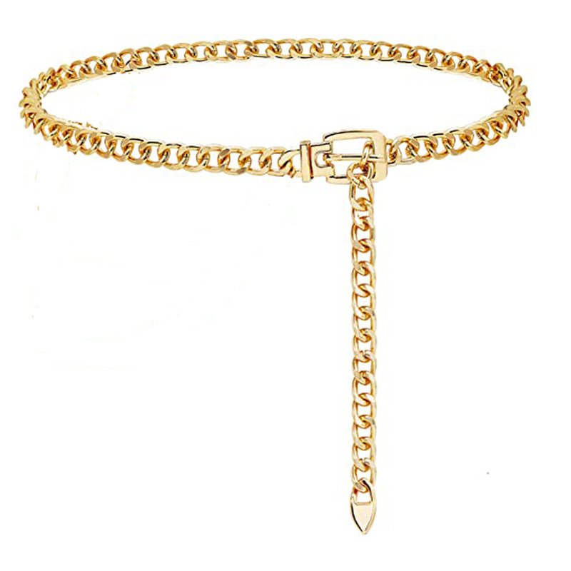Women Custom Customizable Belts Waist Stainless Designer Steel Chain Gold Belt Metal Chains Link chain belt