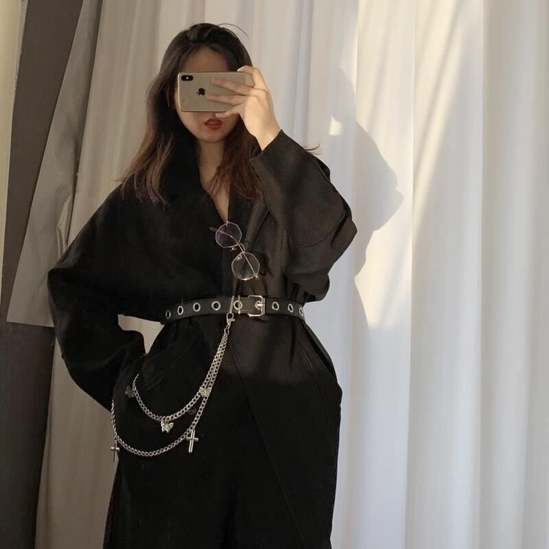Butterfly Classic Fashion Cross Trouser Chains Belts Waist Chains Double-layer Metal Chain Women Pants Accessories