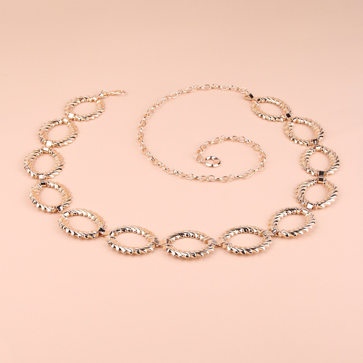 Design Sense Circular Decoration Women's Waist Chain High Grade Metal Waist Chain Belt Versatile Dress