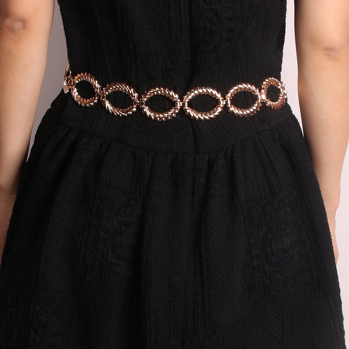 Design Sense Circular Decoration Women's Waist Chain High Grade Metal Waist Chain Belt Versatile Dress
