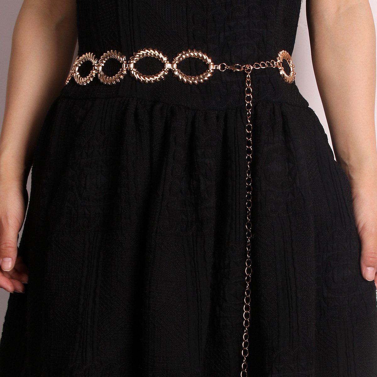 Design Sense Circular Decoration Women's Waist Chain High Grade Metal Waist Chain Belt Versatile Dress