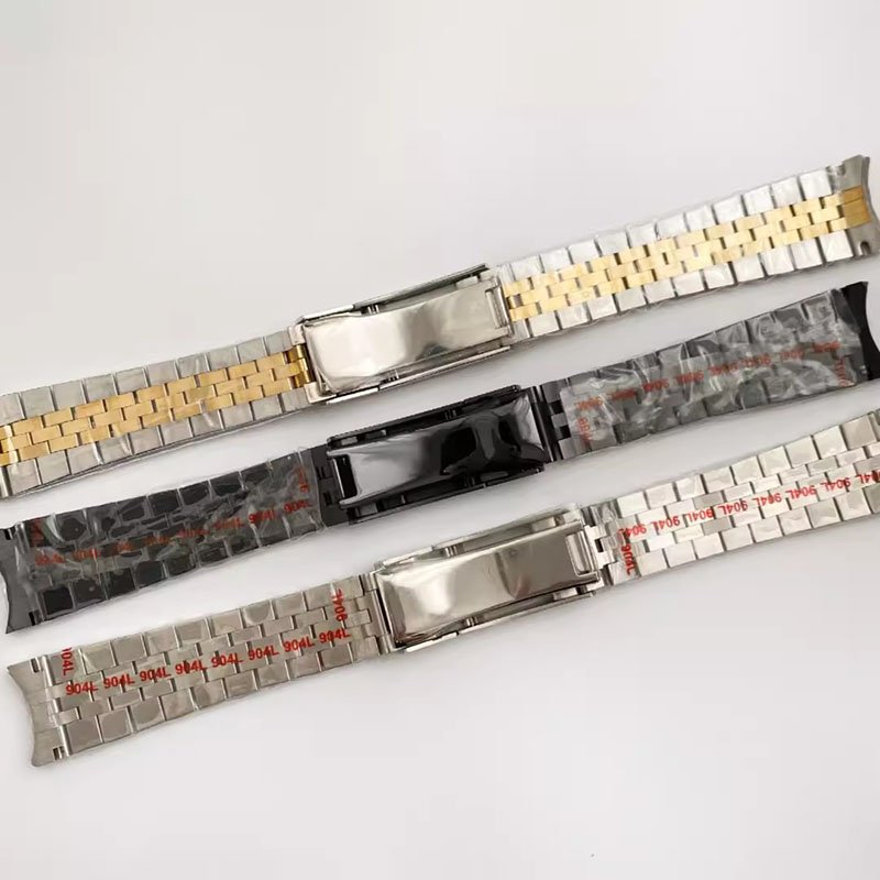 20mm New Steel Band 316L Replacement Black Green Stainless Steel Solid Precision Steel Folding Watch Chain