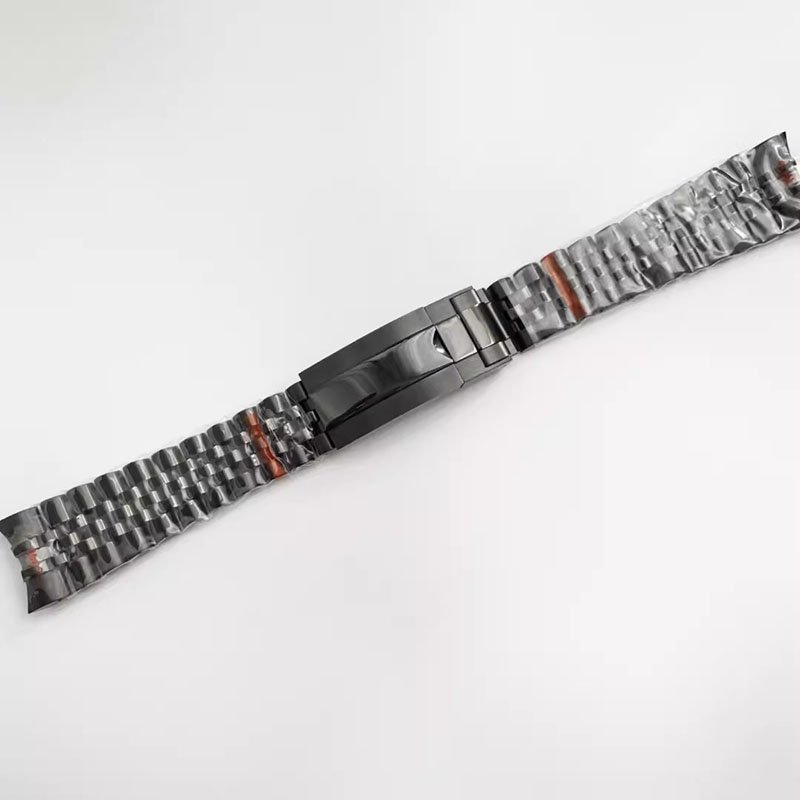 20mm New Steel Band 316L Replacement Black Green Stainless Steel Solid Precision Steel Folding Watch Chain