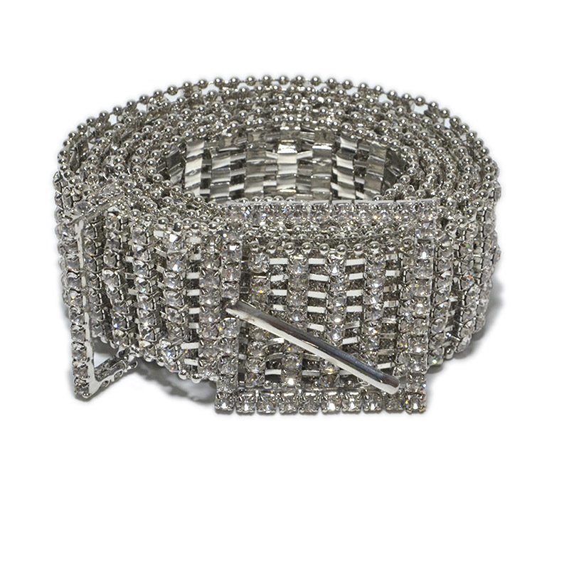 New color Women Bling Party Club Sparkle Crystal Rhinestone Strass Chain Waist Belt Waistband