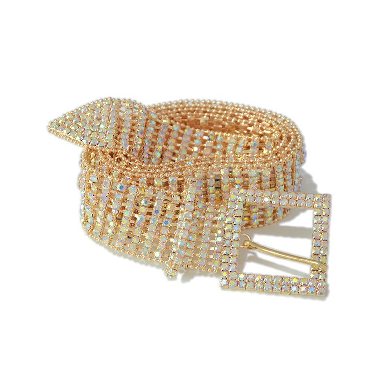 New color Women Bling Party Club Sparkle Crystal Rhinestone Strass Chain Waist Belt Waistband