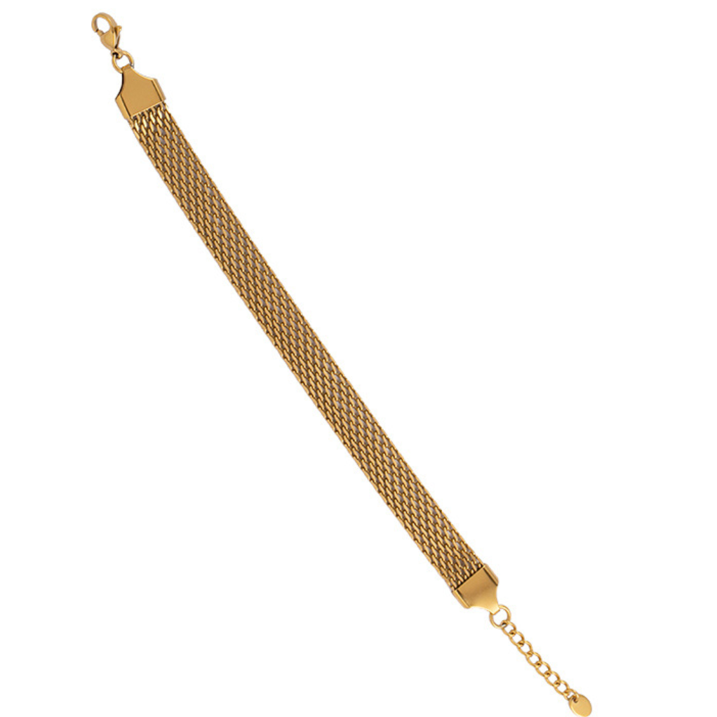 Stainless Steel mesh Chain bracelet 18K Gold color plated Mesh Bracelet Belt Chain bracelet