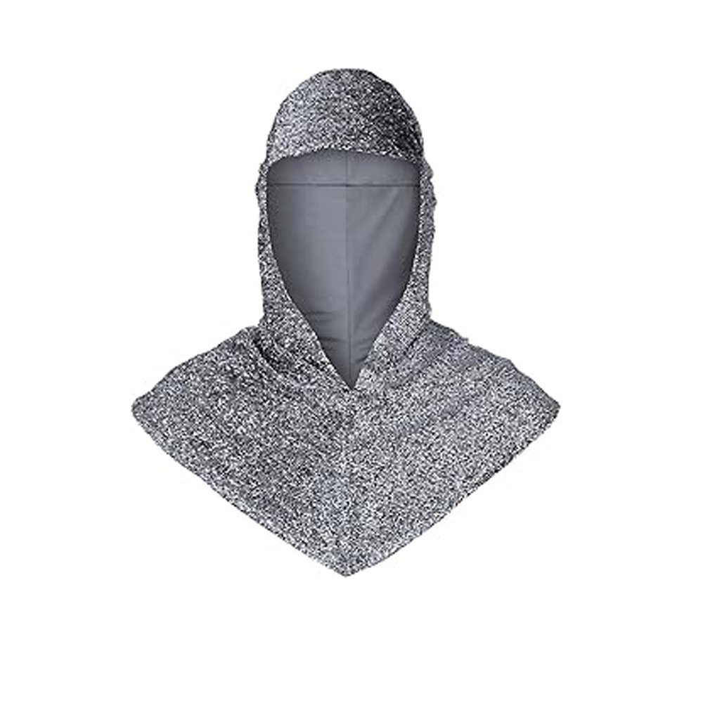 Adult Halloween Renaissance Faux Chain Mail Armor Medieval Knight Cowl Crusader Costume Outfit MDEC-023
