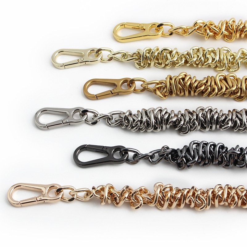 REWIN High Quality Unique Twist Metal Bag Chains Purse Handles Shoulder Strap Replacement Accessories Charms for Handbags