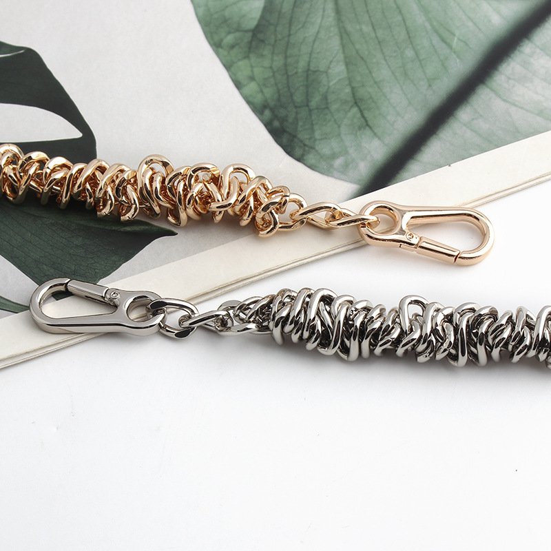 REWIN High Quality Unique Twist Metal Bag Chains Purse Handles Shoulder Strap Replacement Accessories Charms for Handbags