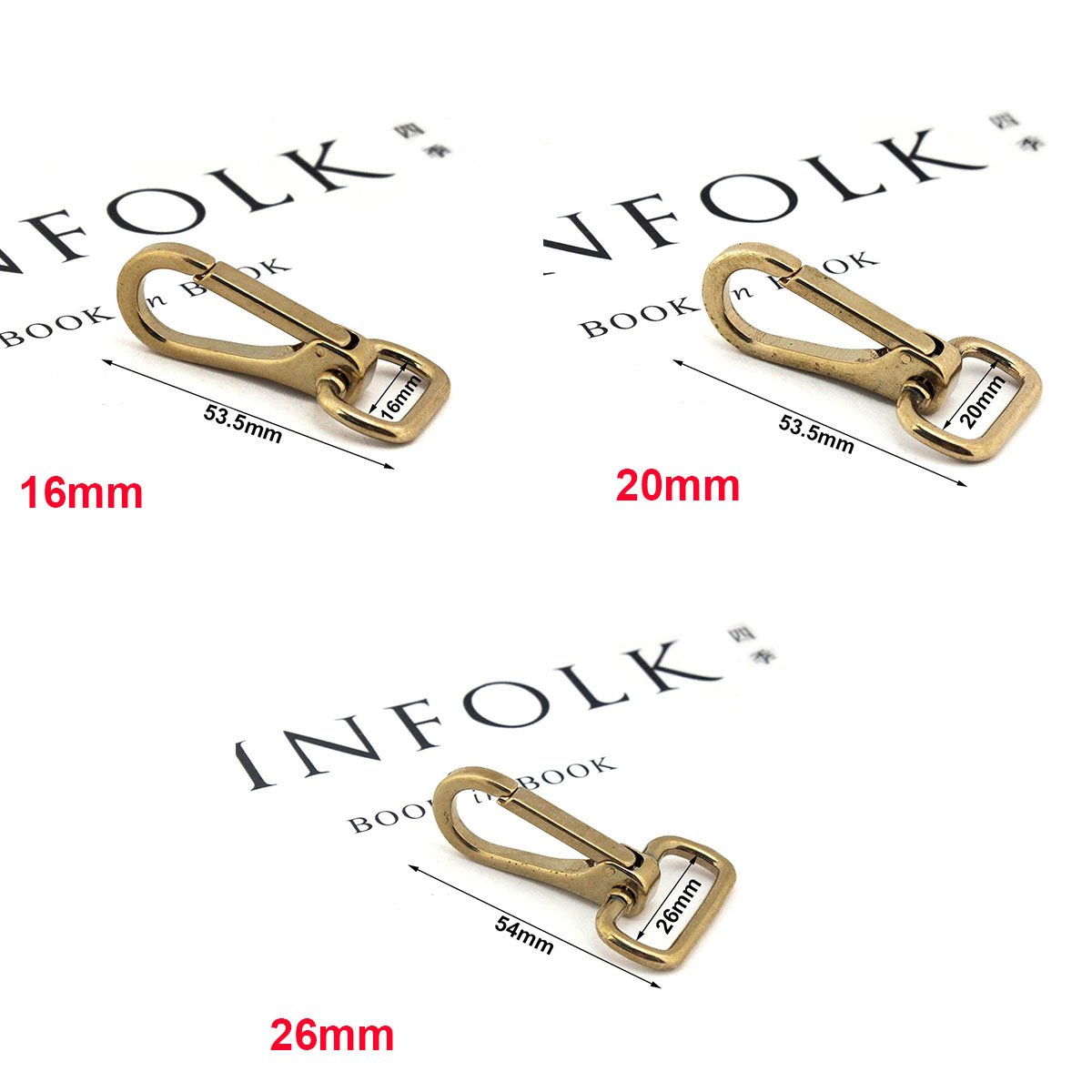 Solid brass snap hook swivel eye push gate clip trigger clasp for Leather Craft bag strap belt webbing pet dog leash Keychain
