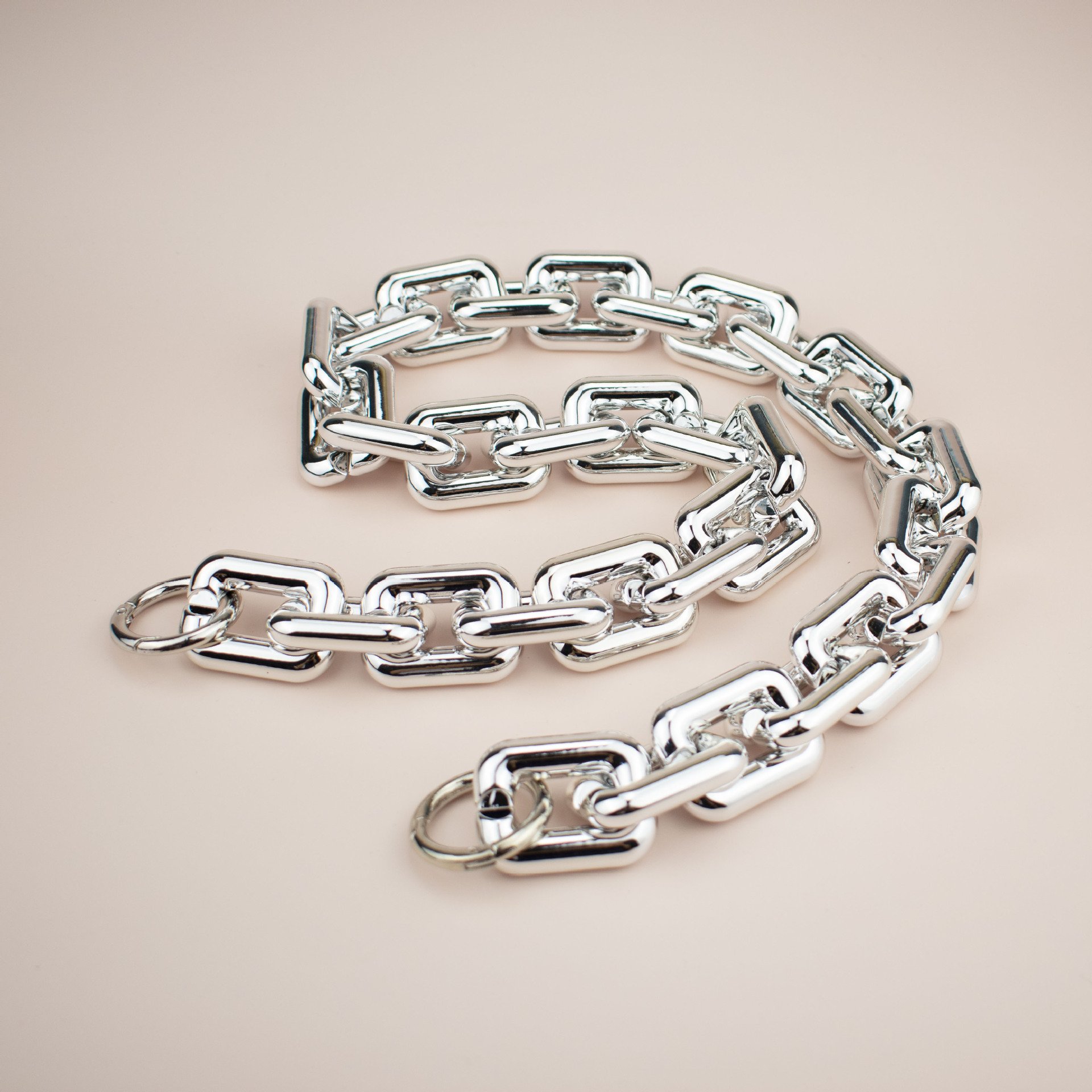 REWIN Wholesale UV Plated Rose Gold Black Silver Plastic Purse Chain Handle for Handbag Big Acrylic ABS Bag Chain for Lady