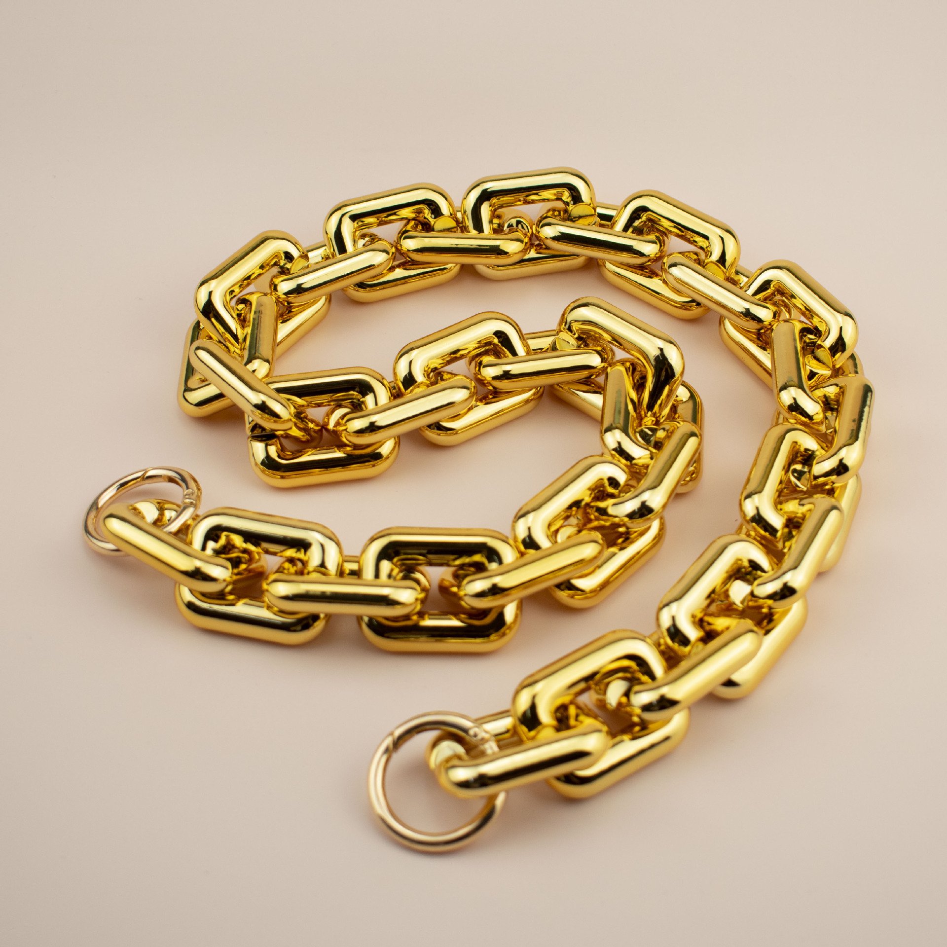 REWIN Wholesale UV Plated Rose Gold Black Silver Plastic Purse Chain Handle for Handbag Big Acrylic ABS Bag Chain for Lady