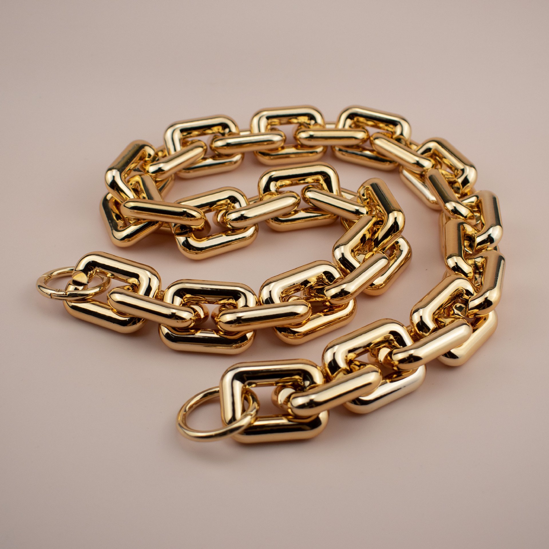 REWIN Wholesale UV Plated Rose Gold Black Silver Plastic Purse Chain Handle for Handbag Big Acrylic ABS Bag Chain for Lady