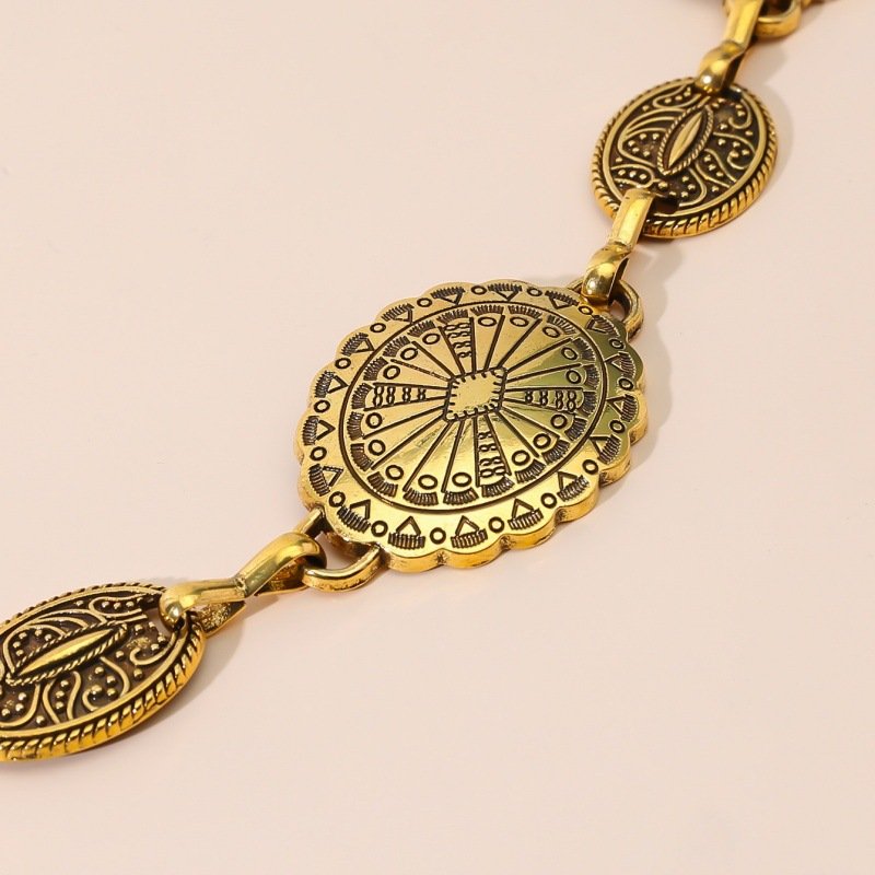 Sales Europe And The United States Beautiful Women Fashion Retro All Gold-Plated Waist Chain