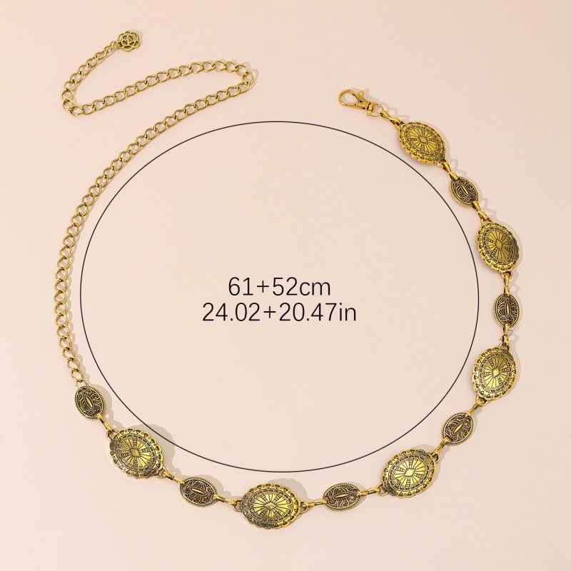 Sales Europe And The United States Beautiful Women Fashion Retro All Gold-Plated Waist Chain