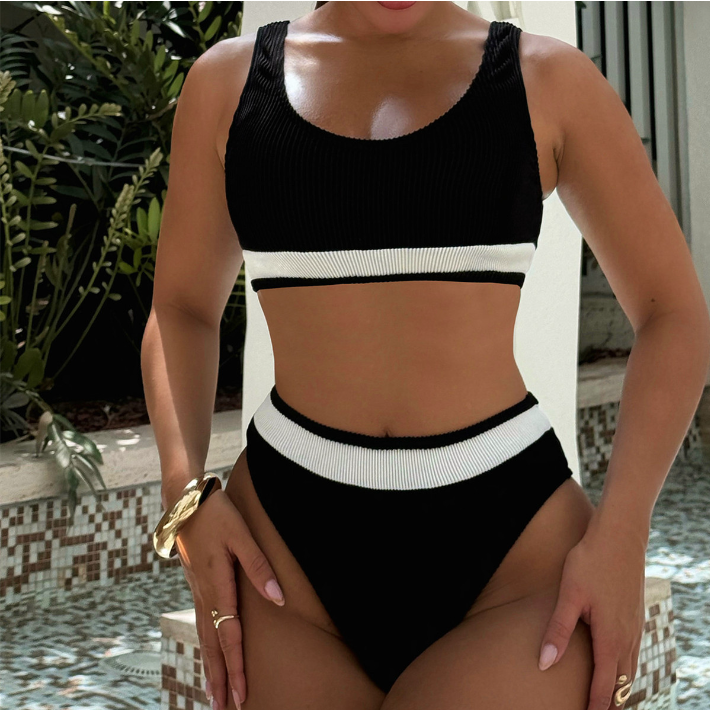 NEW STOCK Halter Neck Ribbed Swimsuit Sexi Women Two Pieces Swimwear Brazilian Bikini