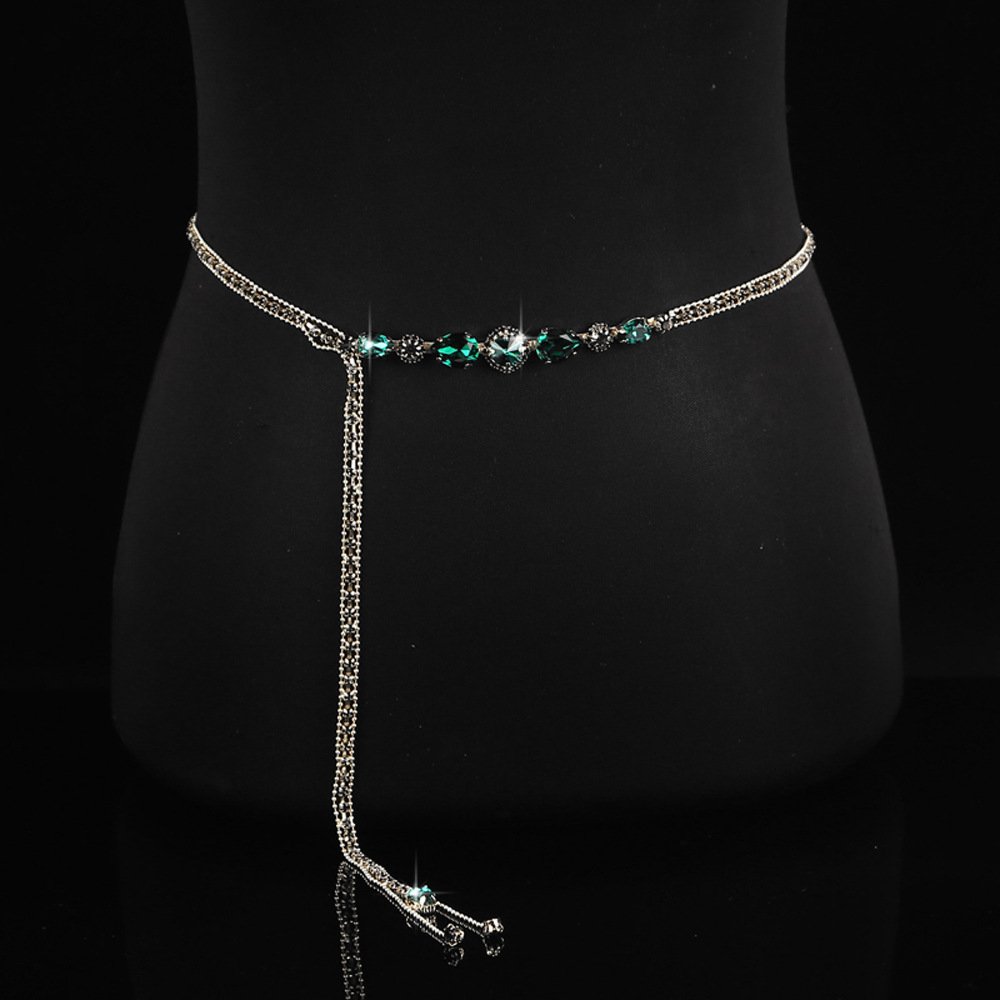 Women Bling Bling Crystal Waist Belt Colorful Rhinestones Sexy Belt Ladies Dress