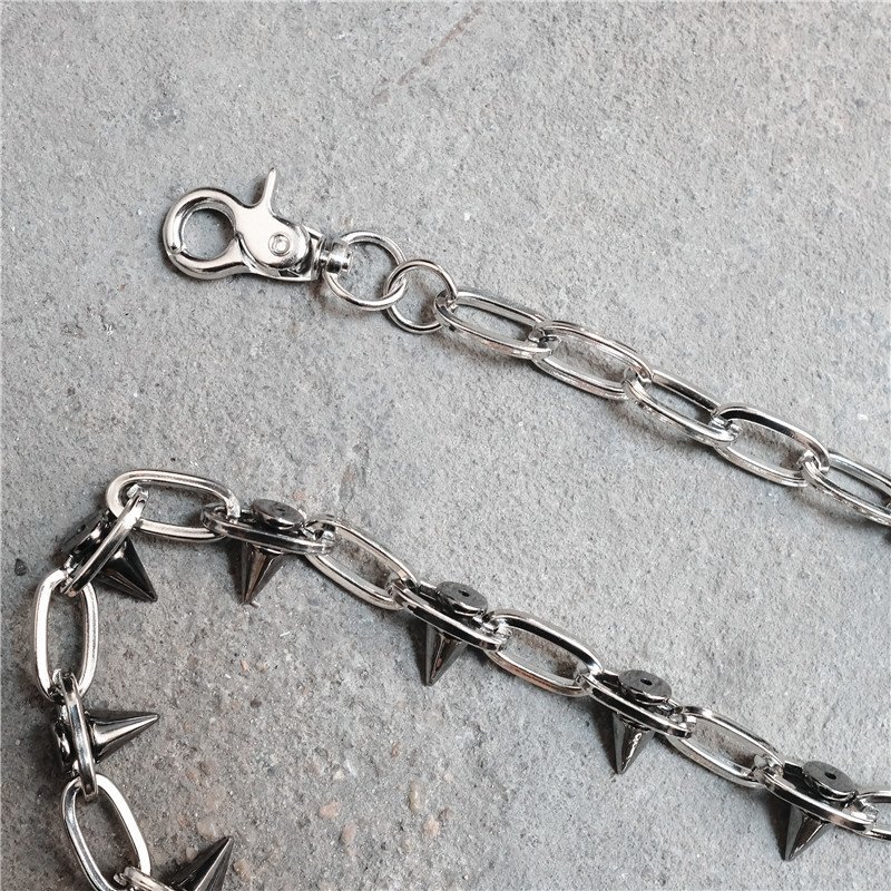 Wholesale Fashion New Design Heavy Metal Spiked Rivet Waist Chain Metal Pants Chains Personality Trouser Chains (TC102)