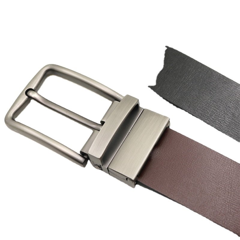 Men's retro Fashion Reversible Cow Hide Leather Belt with Pin Buckle OEM Factory Wholesale Rotating Design belt