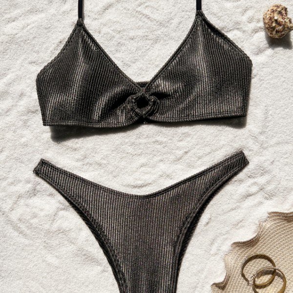 YY6082 Beachwear Two Piece Women Girl Sexy Fashion Sheer Bikinis Beachwear Bra See Through Bikini