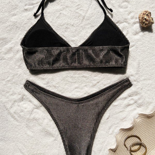 YY6082 Beachwear Two Piece Women Girl Sexy Fashion Sheer Bikinis Beachwear Bra See Through Bikini