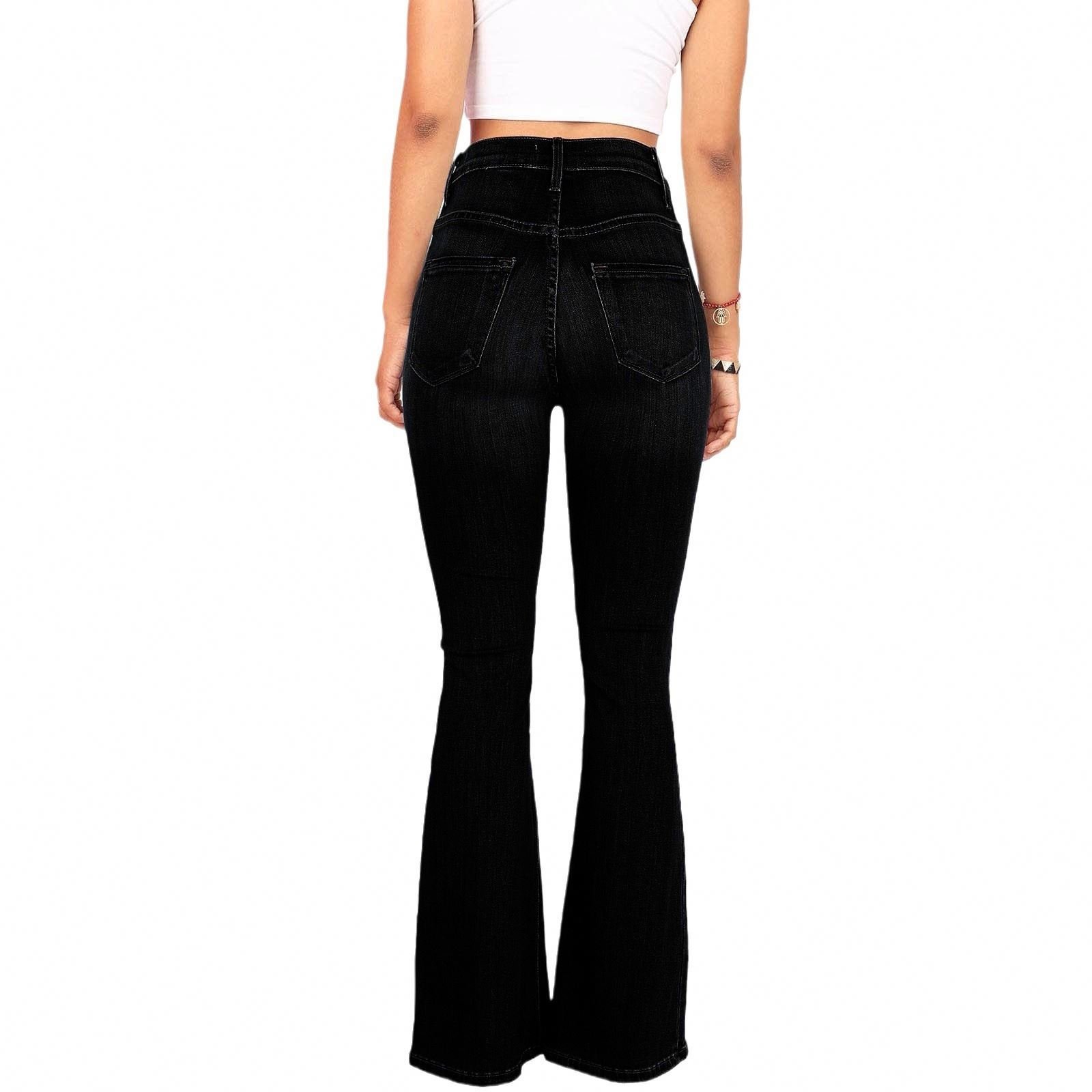 Hot selling women's clothing slim fit women high waisted jean raised buttocks flared ladies jeans pants
