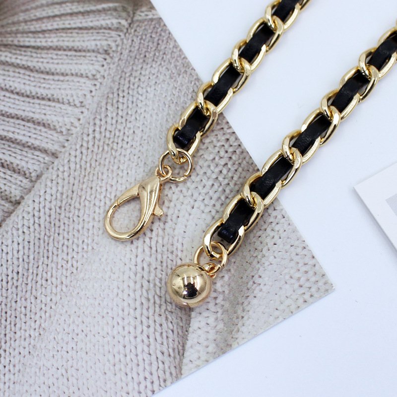 2024 New Hot Sale Thin Pu Leather Metal Chain Woman Dress Decorate Waist Belts Dress Accessories