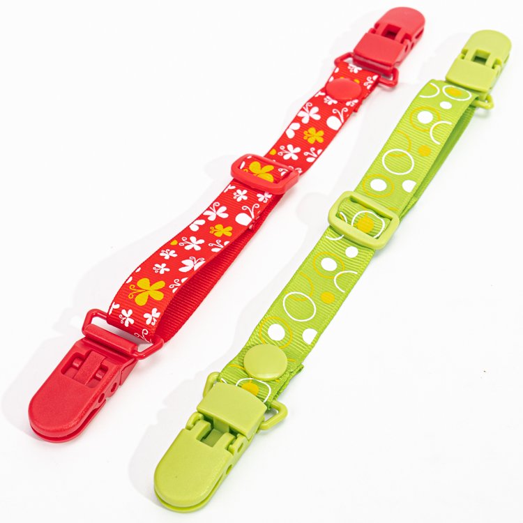 Custom Eco Friendly Baby Adjustable Pacifier Chain Pacifier Anti-drop Belt Toy Anti-Lost Clip Teether lanyard