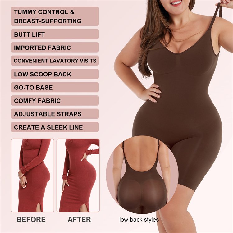 Fahion 2023 Custom Service women shapewear tummy control low scoop snatched bodysuit shaper seamless shapewear