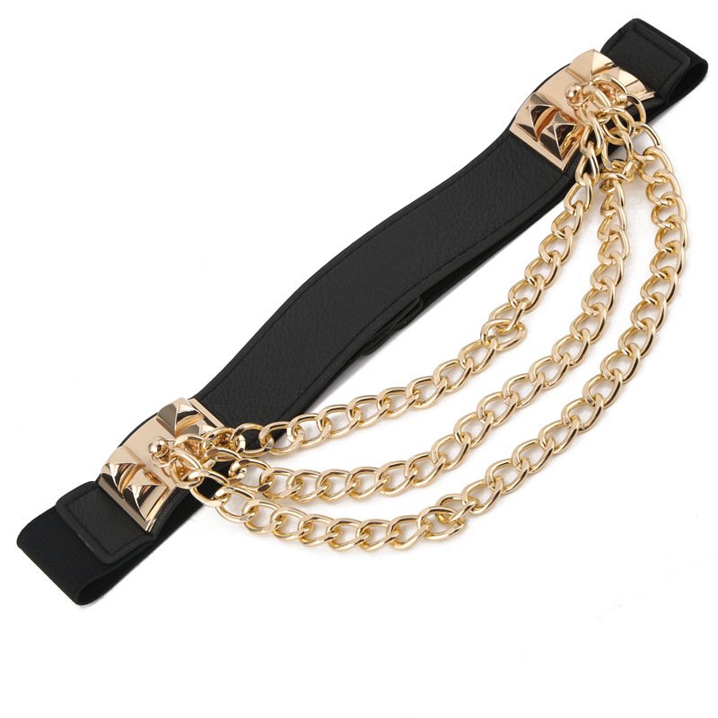 Top selling women's simple and versatile elastic chain belt