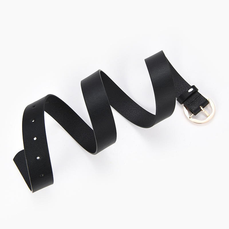 New Design Wholesale Soft Chains Belts For Lady Dress Alloy Round Belt Buckle Leather Leopard Print Belt For Women Jeans