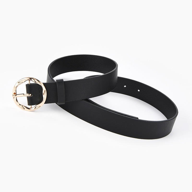 New Design Wholesale Soft Chains Belts For Lady Dress Alloy Round Belt Buckle Leather Leopard Print Belt For Women Jeans