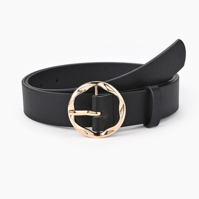 New Design Wholesale Soft Chains Belts For Lady Dress Alloy Round Belt Buckle Leather Leopard Print Belt For Women Jeans