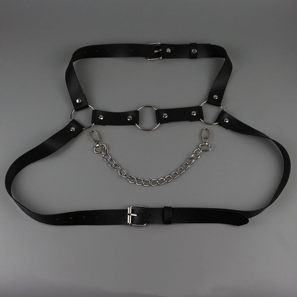 Sexy Chest Chain for Men Punk Style Shirt Belt Shoulder Strap Uniform Accessories Body Jewelry