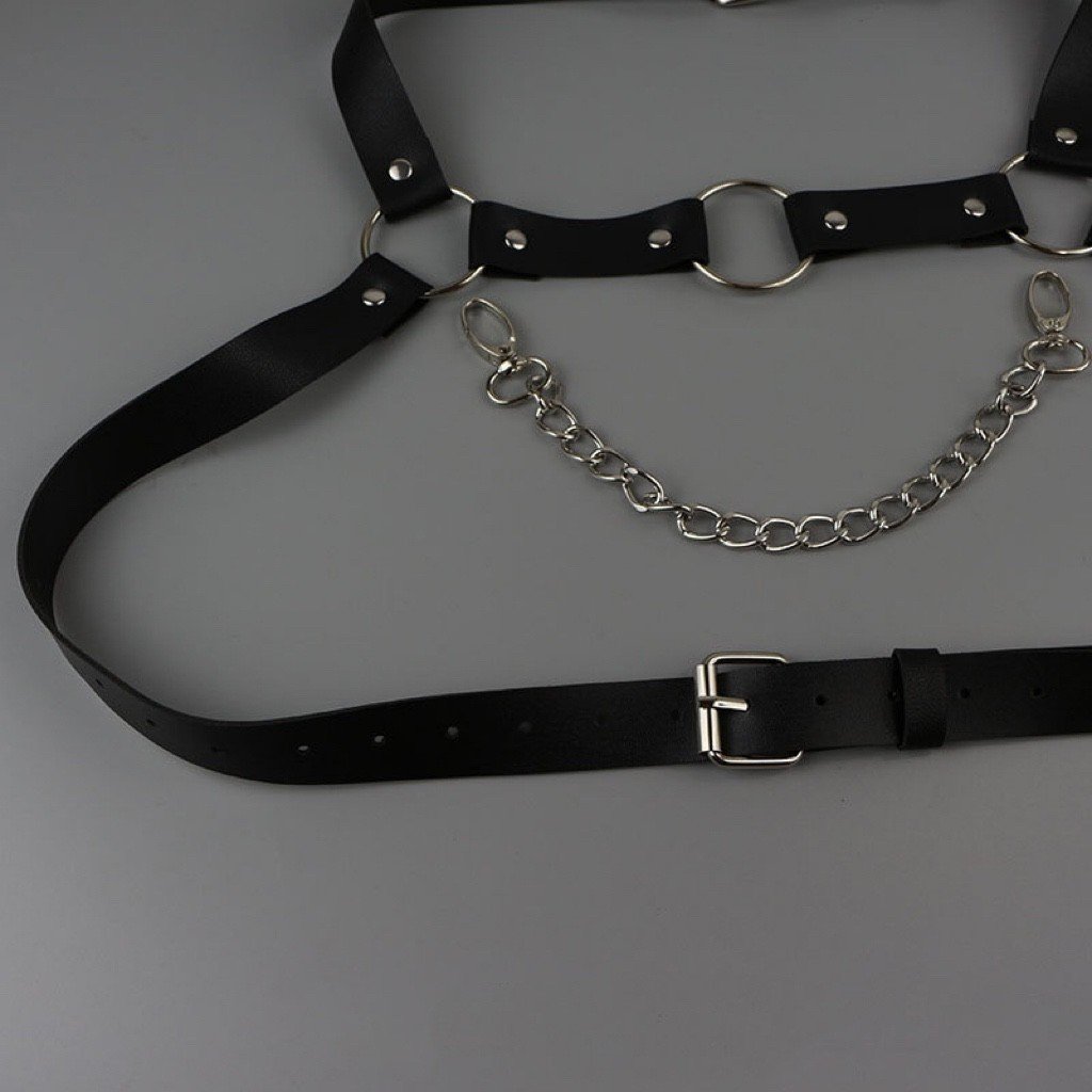 Sexy Chest Chain for Men Punk Style Shirt Belt Shoulder Strap Uniform Accessories Body Jewelry