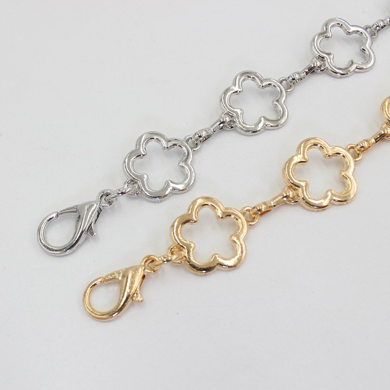 Metal hook adjustment waist chain with hollow flower waist belt and skirt waist cinching