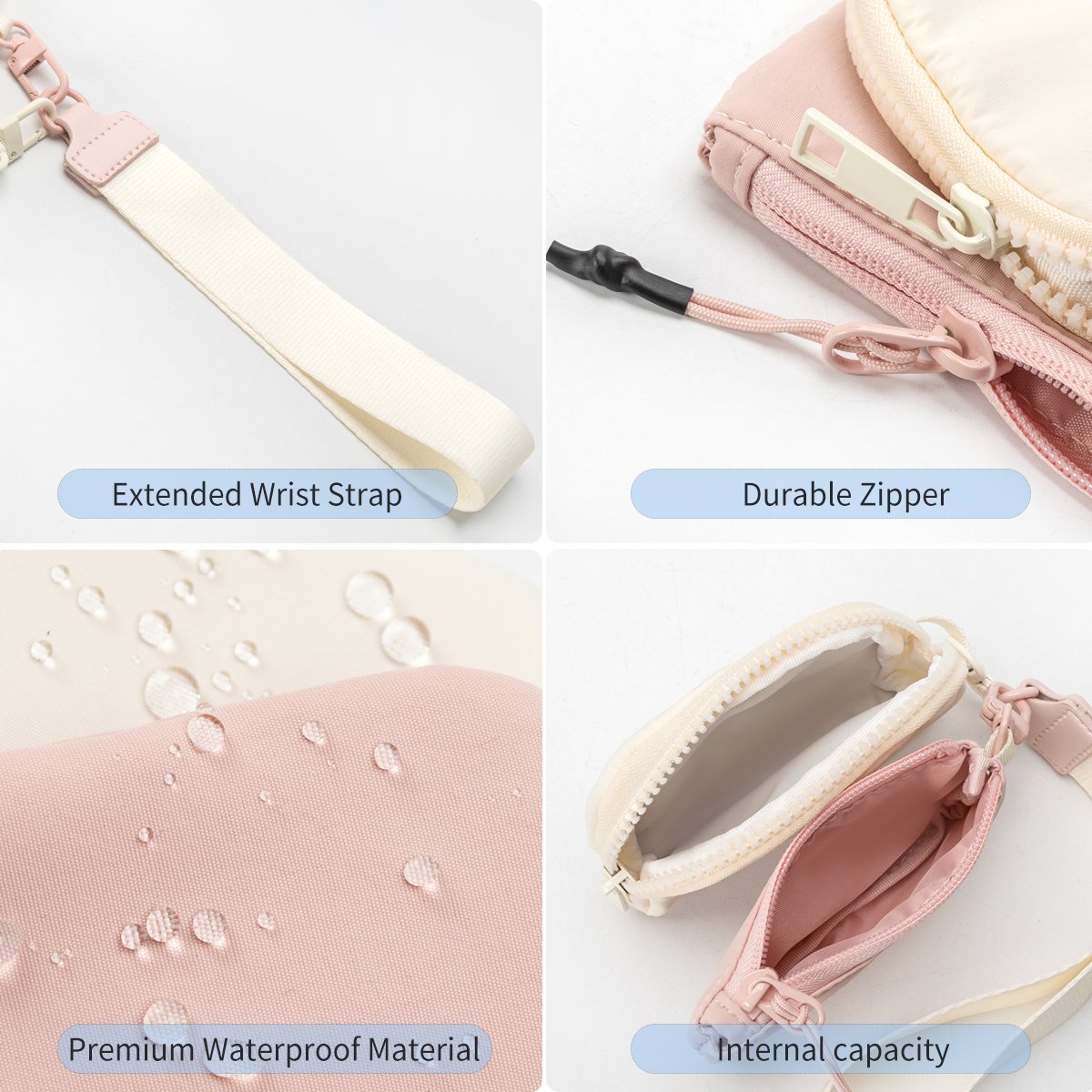 Portable Coin bags Small Change dual pouch wristlet Coin Pouch Small lulu bags Keychain Wallet for Women