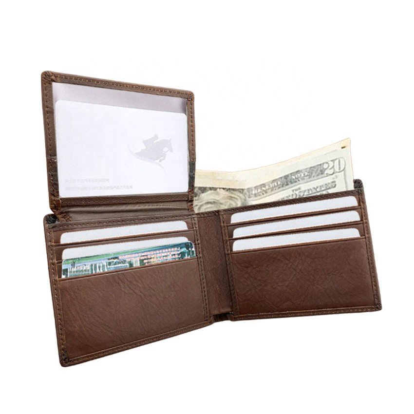 low cost lowest prices Wholesale Manufacturer Luxury Top Real Leather Vintage Designer Slim Laser RFID Men's Leather Wallet