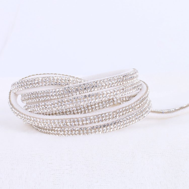 40cm 3D semicircular rhinestone strip ss6 crystal diamond band 6mm tubular hot melt glue bracelet chain DIY decoration