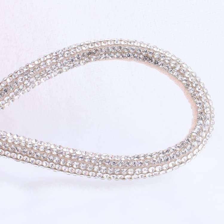 40cm 3D semicircular rhinestone strip ss6 crystal diamond band 6mm tubular hot melt glue bracelet chain DIY decoration
