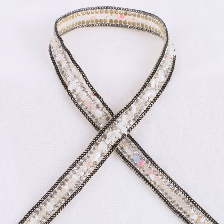 40cm 3D semicircular rhinestone strip ss6 crystal diamond band 6mm tubular hot melt glue bracelet chain DIY decoration