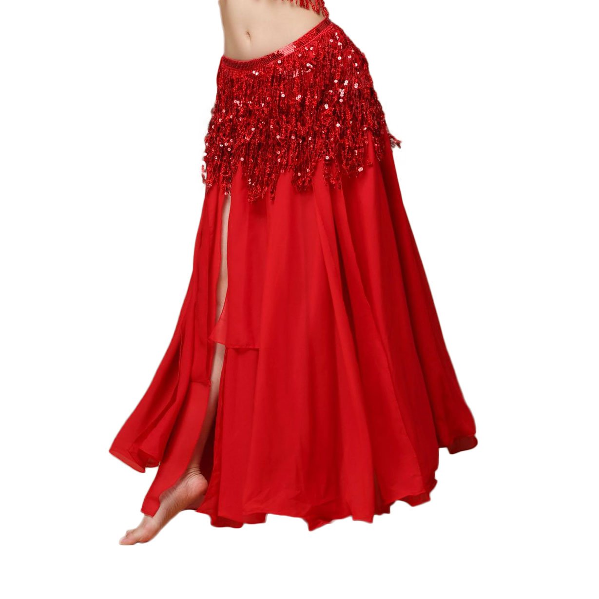 Wholesale Bohemian style 4-row sequined tassel waist chain for women's belly dance performance Belt