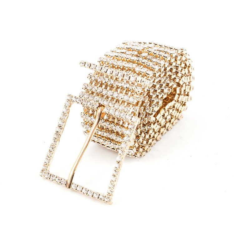 width 3.0cm fashion decorative rhinestones crystals waist metal belts,metal chain belts