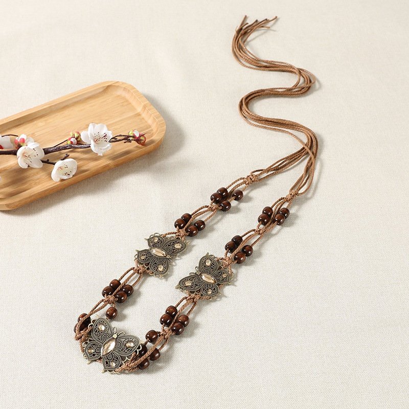 Women's Belt Vintage Ethnic Style Handwoven Belt Women's Dress Decorative Waist Chain Versatile Bohemian