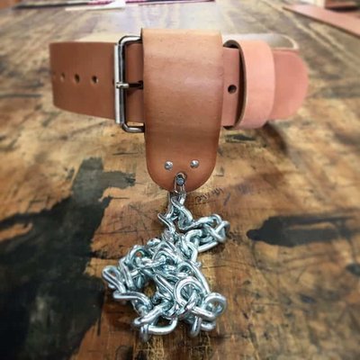 Latest Weight Lifting Leather Dip Belt With Chain Gym Training Pull Up Belt