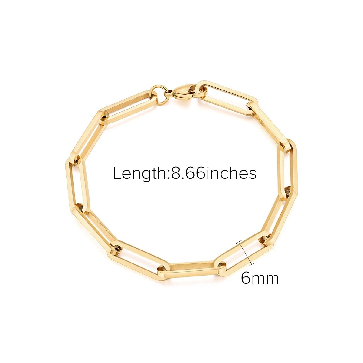 18K Gold Plated Stainless Steel Jewelry Hip Hop 8mm Belt Chain Bracelets For Women Men Wearing