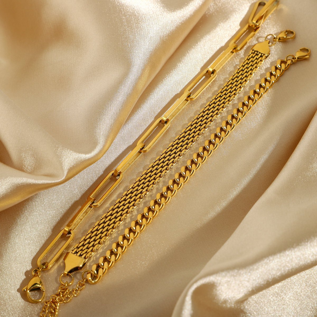 18K Gold Plated Stainless Steel Jewelry Hip Hop 8mm Belt Chain Bracelets For Women Men Wearing